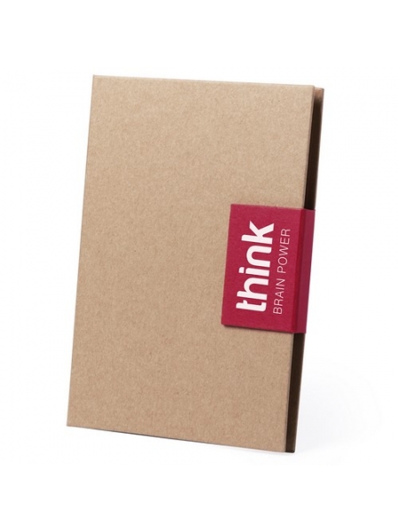 Block notes ecologico cm 14,5x21x1,8 in cartone riciclato con penna