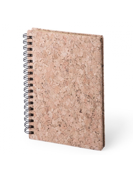 Taccuini ecologici a spirale cm 11,5x15,5x1,7 con cover soft-touch in sughero naturale