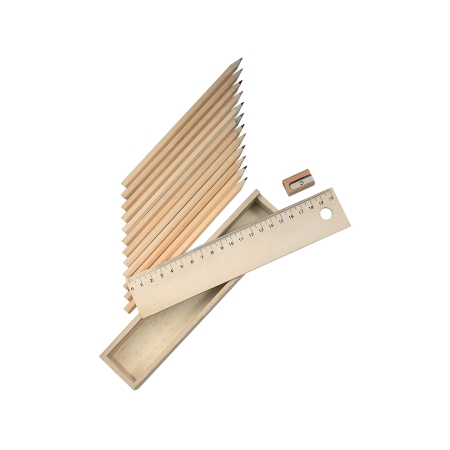 Set 12 matite colorate con righello personalizzato Michelangelo