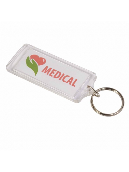 Portachiavi trasparente in plastica porta etichetta o foto