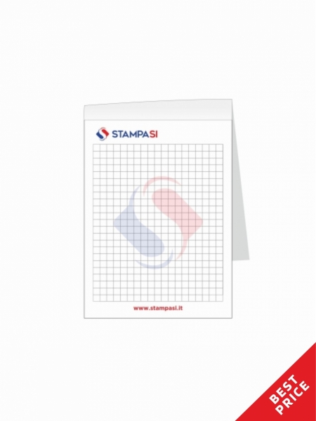 Blocco note A4 (21 x 29,7 cm) con logo personalizzabile - incollati - 50 fogli