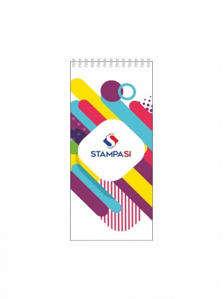 Block notes con copertina e spirale - 9,8x21 cm - 50 fogli
