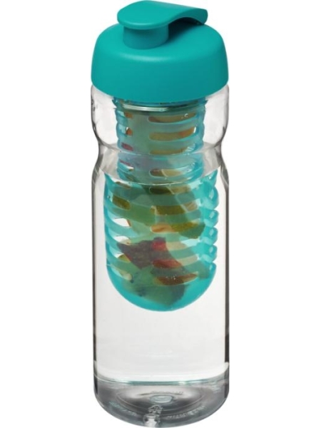 Borraccia sportiva con coperchio a scatto ed infusore personalizzata H2O Active Base 650 ml