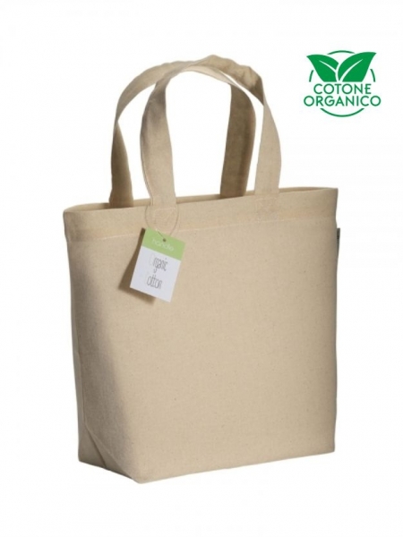 Shopper personalizzate in cotone organico 32x24x10 cm