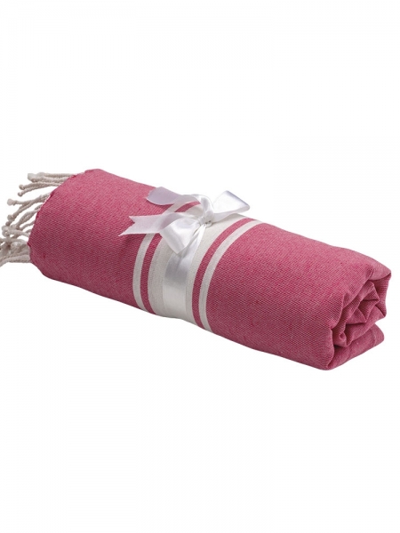 Telo da mare stile Fouta con frange cm 90x170