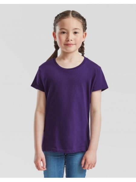 Maglietta bambina personalizzata Fruit of the Loom Girls Iconic T
