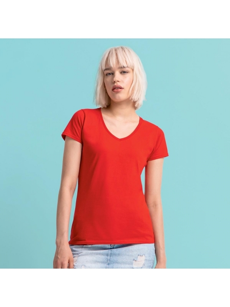 T-shirt donna Iconic scollo a V - Fruit of the Loom