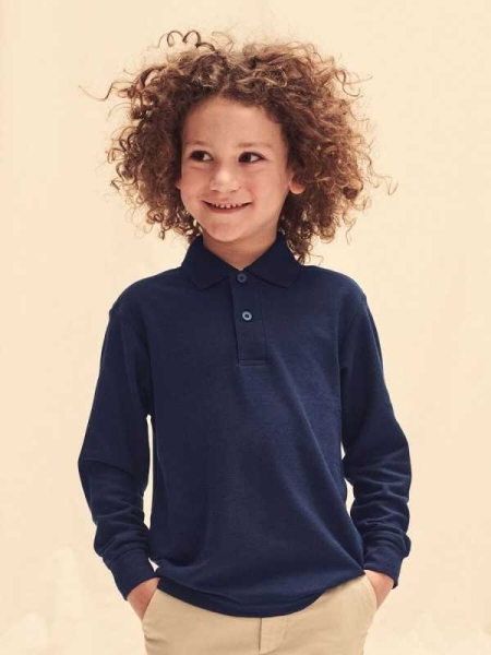 Polo bambino personalizzata Fruit of the Loom 65/35 Long Sleeve