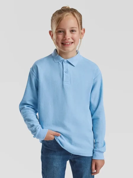Polo bambino personalizzata Fruit of the Loom 65/35 Long Sleeve