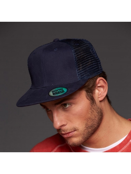 Cappello a rete a 6 pannelli con visiera piatta Myrtle Beach