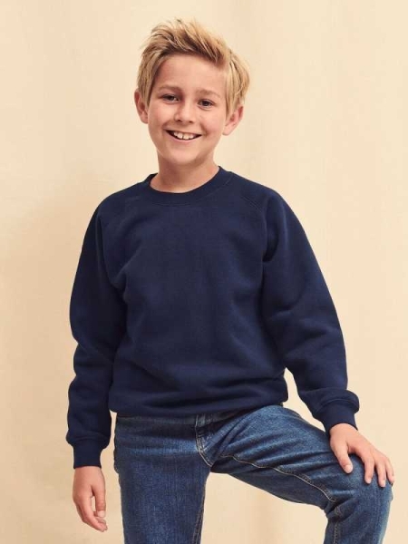 Felpa bambino personalizzata Fruit of the Loom Premium Raglan Sweat