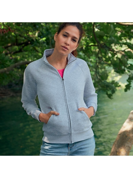 Felpa donna Premium Sweat Jacket Fruit of the Loom