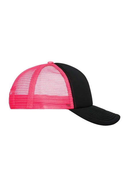 cappellino-trucker-5-pannelli-personalizzato-myrtle-beach-polyester-mesh-black-neon-pink-216.webp