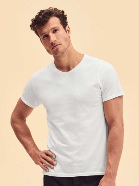 Maglietta uomo personalizzata Fruit of the Loom Iconic 150 V-Neck T