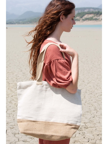 Shopper personalizzate in cotone e juta Mood 52x40x16 cm