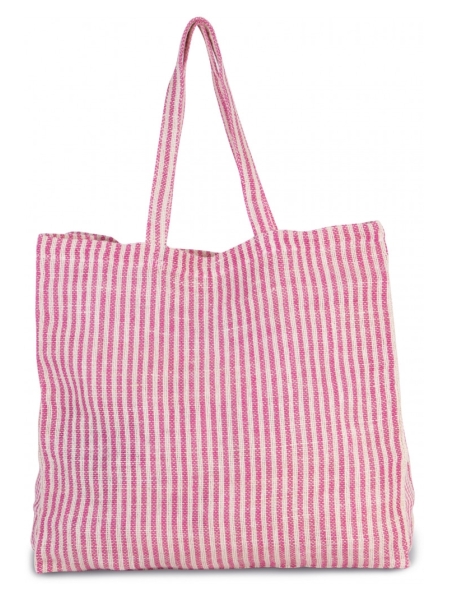 Shopper personalizzate a righe in juta e cotone 45x45x15 cm