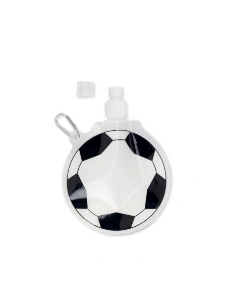 Borraccia morbida a forma di pallone da calcio in BPA Con moschettone 500 ml
