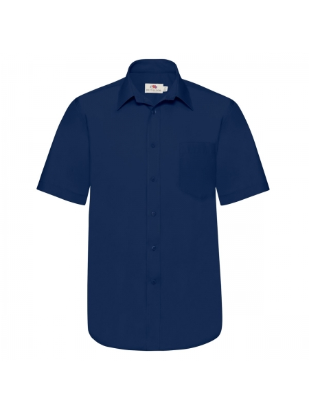 Camicia Uomo Poplin Shirt Short Sleeve Fruit of the loom