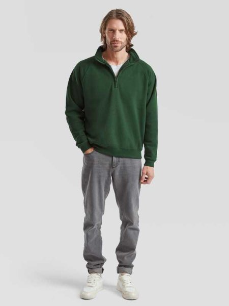 Felpa uomo personalizzata Fruit of the Loom Premium Zip Neck Sweat