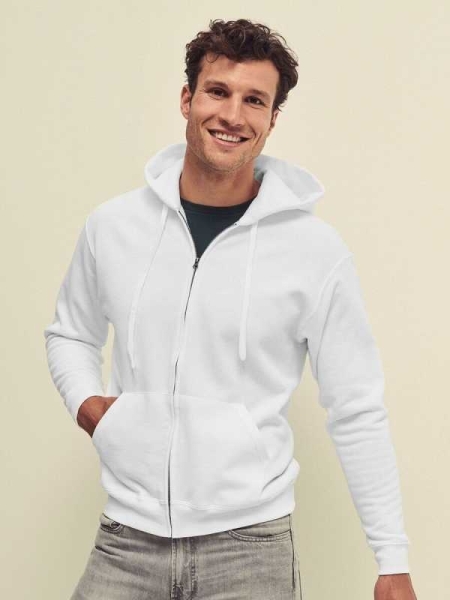 Felpa uomo personalizzata Fruit of the Loom Classic Hooded Sweat Jacket