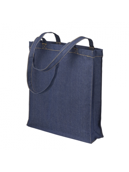 Shopper in denim con soffietto