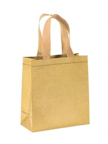 Shopper personalizzate in tnt laminato glitter 25x23x10 cm