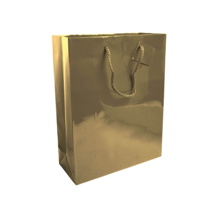 Buste in carta di lusso laminata lucida personalizzabile Crema M