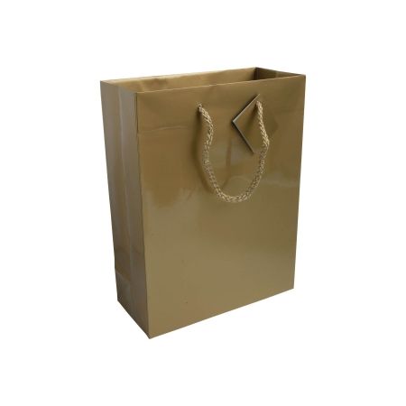 Shopper carta lusso laminata lucida personalizzabile Crema S
