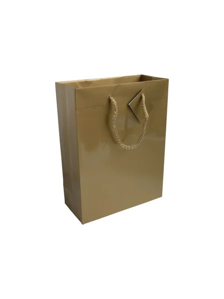 Shopper carta lusso laminata lucida personalizzabile Crema S