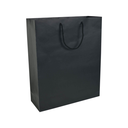 Shopper con soffietto in carta laminata opaca personalizzabile Cremona L