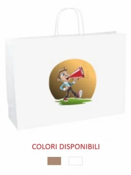 Buste di carta 54x13x36 cm personalizzazione full color in area centrale