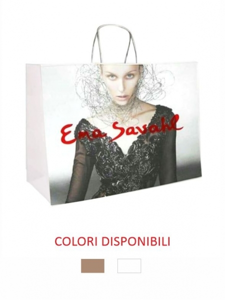 Busta in carta kraft 45x14x36 cm - Personalizzazione full color Stampa totale