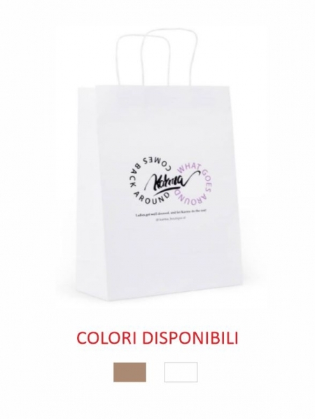 Buste di carta kraft dalle misure di 26x12x37 cm con rinforzo
