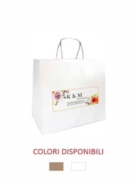 Busta in carta kraft 22x10x22,5 cm - Personalizzazione full color in Area Centrale