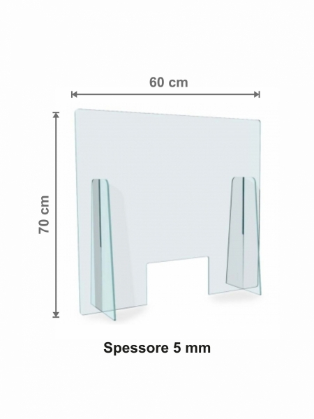 Parafiato plexiglass protettivo spessore 5 mm cm 60x70