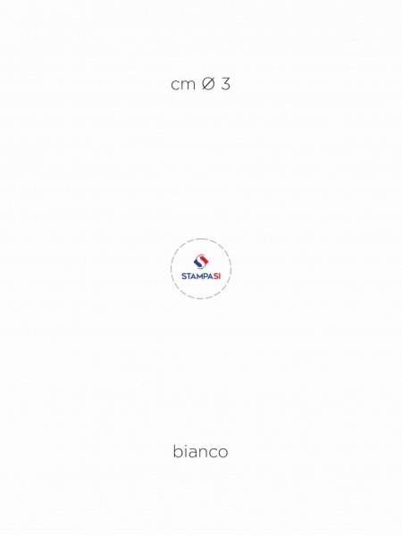 Etichette a bobina con pellicola adesiva bianca cm Ø 3