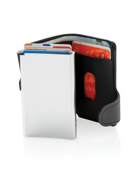 HSAJS Porta Carte Credito Minimalista Automatico Alluminio Portafoglio Sottile Blocco Rfid Portacarte Uomo Elegante