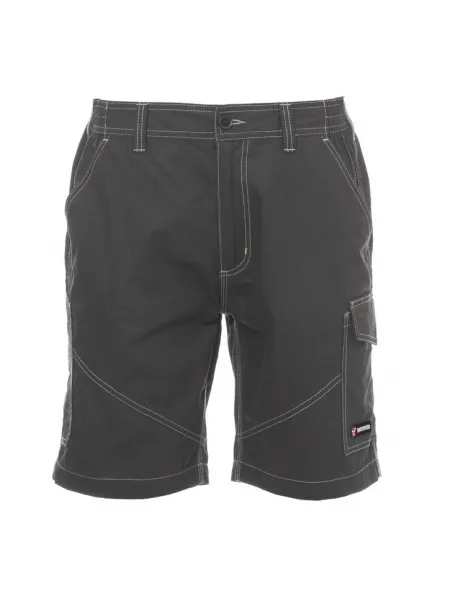 PAYPER Caracas Bermuda Da Lavoro Uomo - Cotone 100%, Zip E Tasca Porta Metro, Nero (4XL)