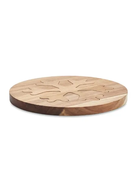HEBEOT Set di sottopentola in legno a forma di albero per piatti caldi, accessorio da cucina da 4 pezzi con design autoportante e supporto, per sala