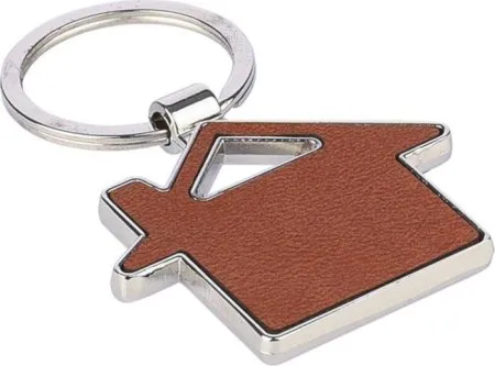 Portachiavi a forma di casa in metallo, leggero, portatile, a
