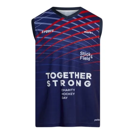 Canotta con collo a V in rete da hockey su prato 145 gsm