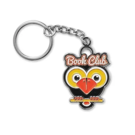 Portachiavi in lega di zinco riciclato placcato con forma personalizzata e logo in smalto morbido