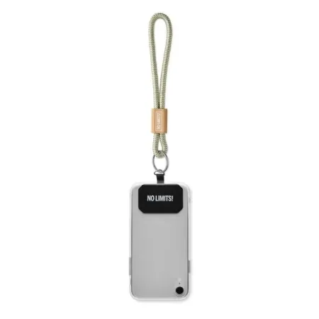 Portachiavi e portacellulare a cordoncino singolo con fibbia in bambù.