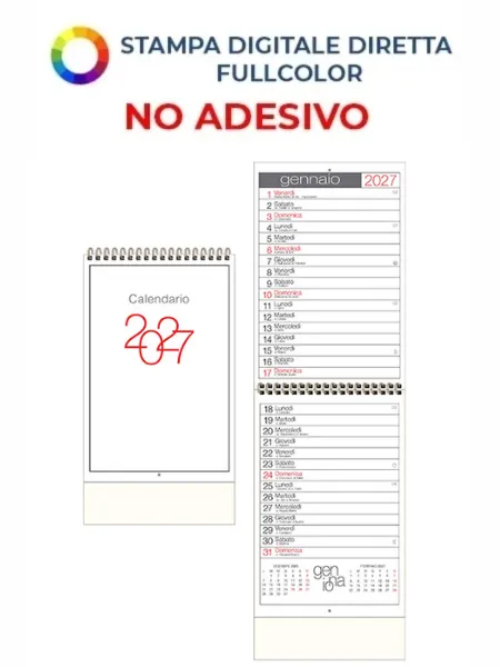 Annuario illustrato spiralato personalizzabile Design 15,5 x 54 cm