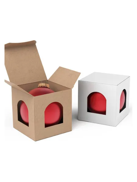 Scatola personalizzabile Natale con finestra Ø 8 cm