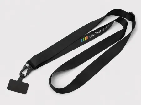 Lanyard personalizzabile con regolatore e piastrina 25 mm